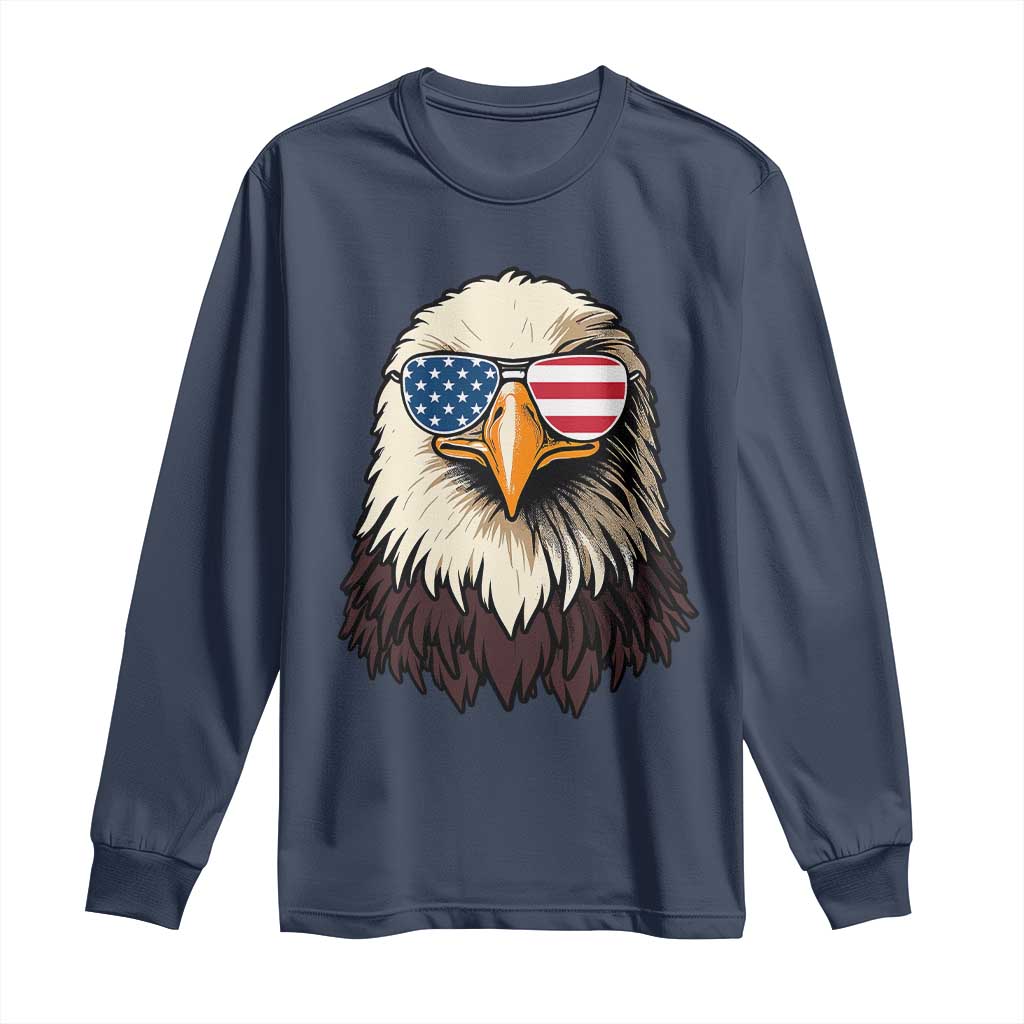 American Flag Patriotic Eagle Long Sleeve Shirt 4th of July - Wonder Print Shop