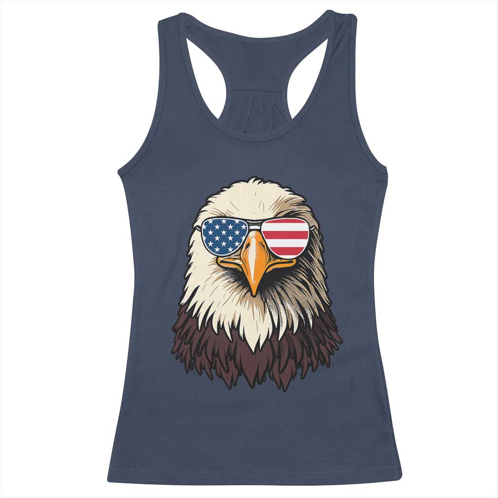 American Flag Patriotic Eagle Racerback Tank Top 4th of July - Wonder Print Shop