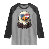 American Flag Patriotic Eagle Raglan Shirt 4th of July - Wonder Print Shop