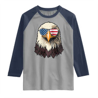 American Flag Patriotic Eagle Raglan Shirt 4th of July - Wonder Print Shop