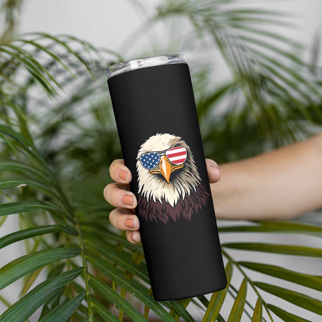 American Flag Patriotic Eagle Skinny Tumbler 4th of July - Wonder Print Shop