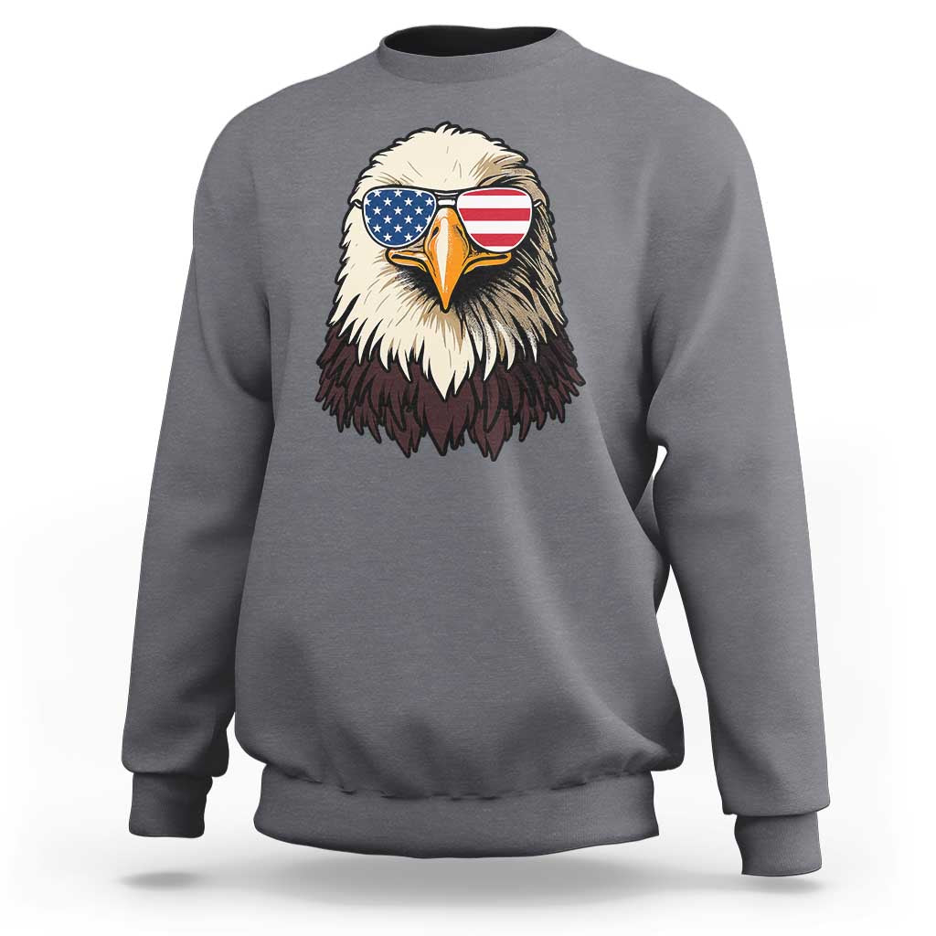American Flag Patriotic Eagle Sweatshirt 4th of July - Wonder Print Shop