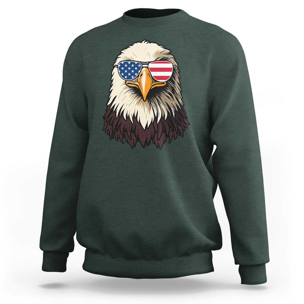 American Flag Patriotic Eagle Sweatshirt 4th of July - Wonder Print Shop