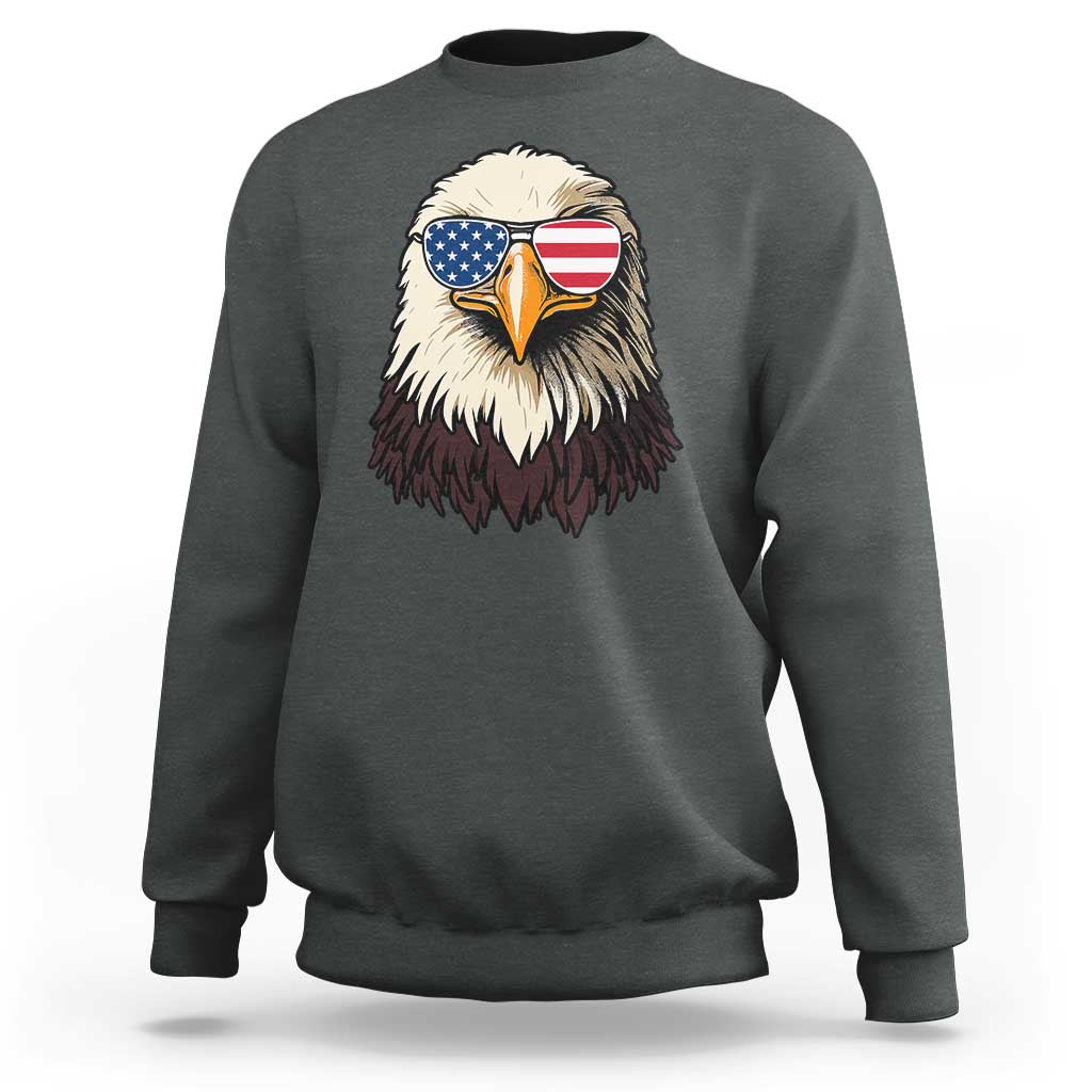 American Flag Patriotic Eagle Sweatshirt 4th of July - Wonder Print Shop