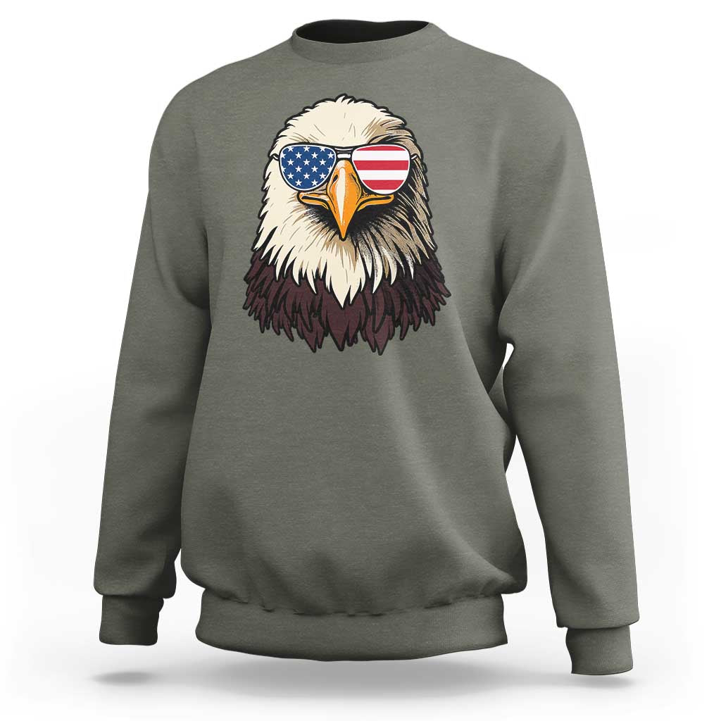 American Flag Patriotic Eagle Sweatshirt 4th of July - Wonder Print Shop