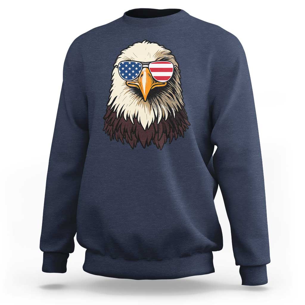 American Flag Patriotic Eagle Sweatshirt 4th of July - Wonder Print Shop