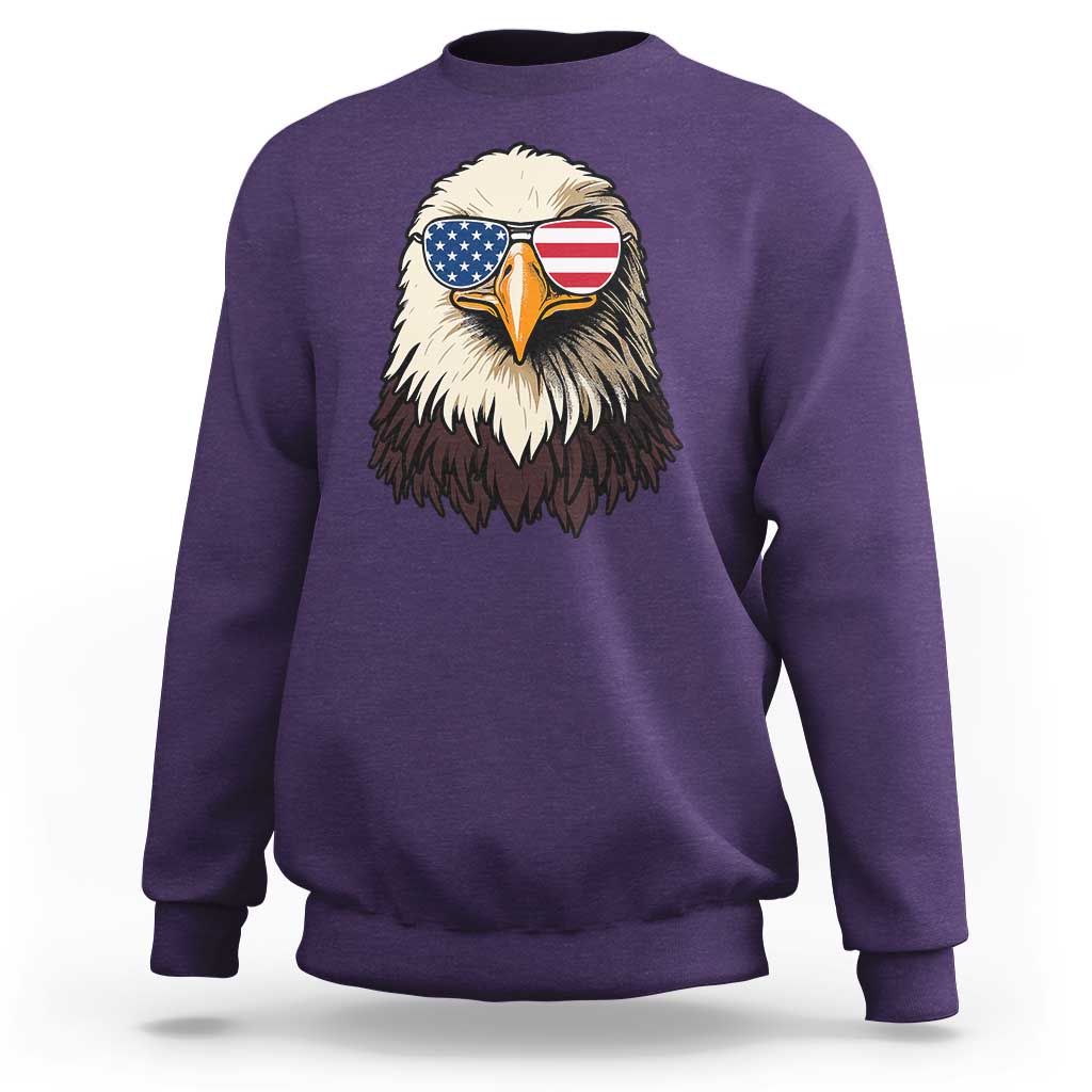 American Flag Patriotic Eagle Sweatshirt 4th of July - Wonder Print Shop