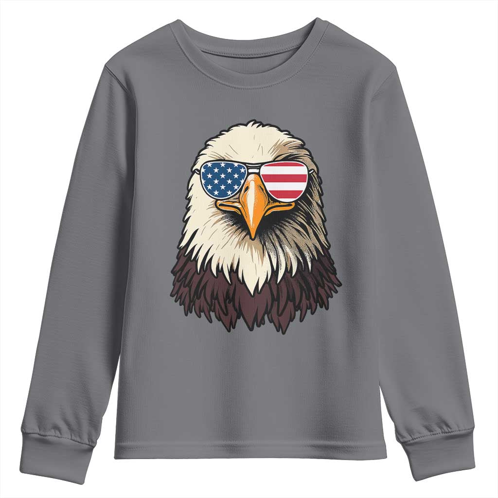 American Flag Patriotic Eagle Youth Sweatshirt 4th of July - Wonder Print Shop
