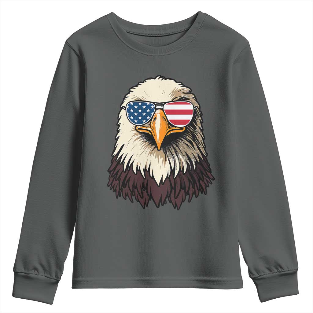 American Flag Patriotic Eagle Youth Sweatshirt 4th of July - Wonder Print Shop