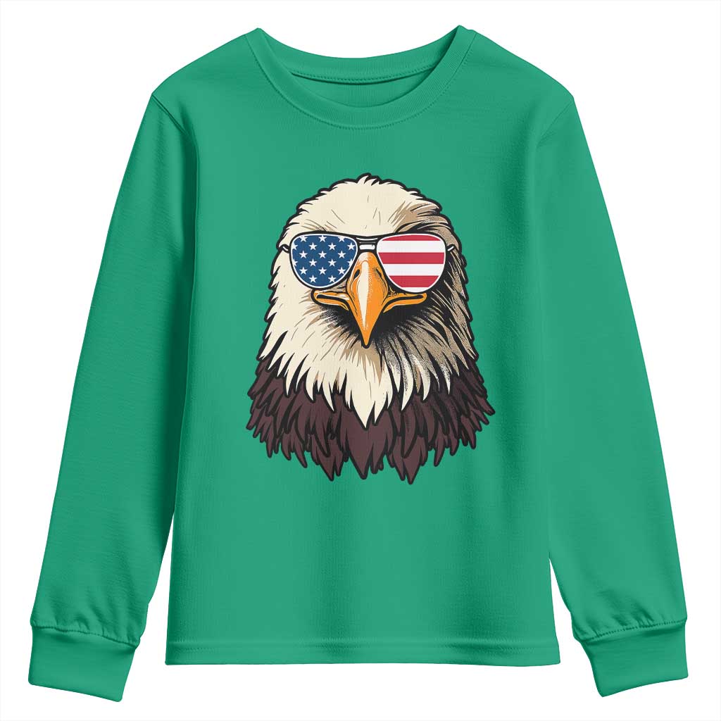 American Flag Patriotic Eagle Youth Sweatshirt 4th of July - Wonder Print Shop