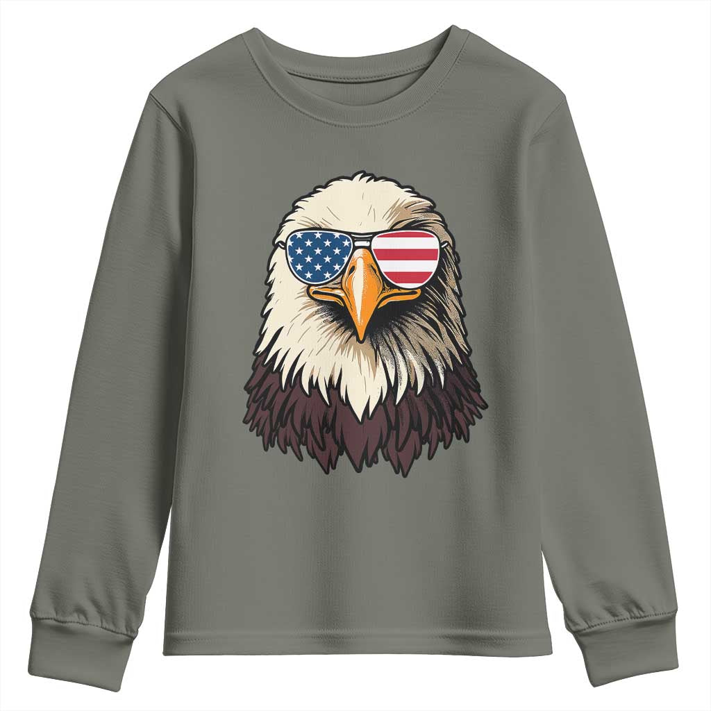 American Flag Patriotic Eagle Youth Sweatshirt 4th of July - Wonder Print Shop