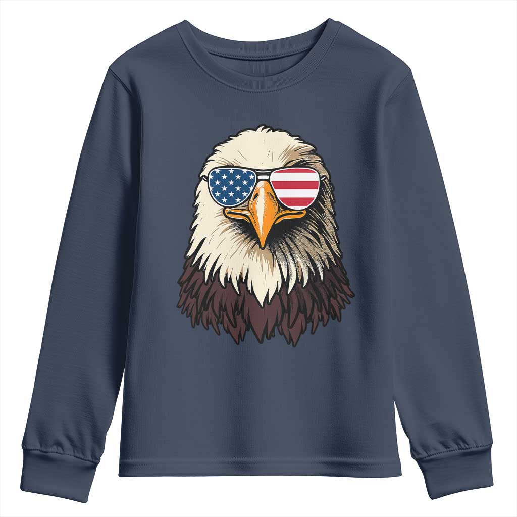 American Flag Patriotic Eagle Youth Sweatshirt 4th of July - Wonder Print Shop
