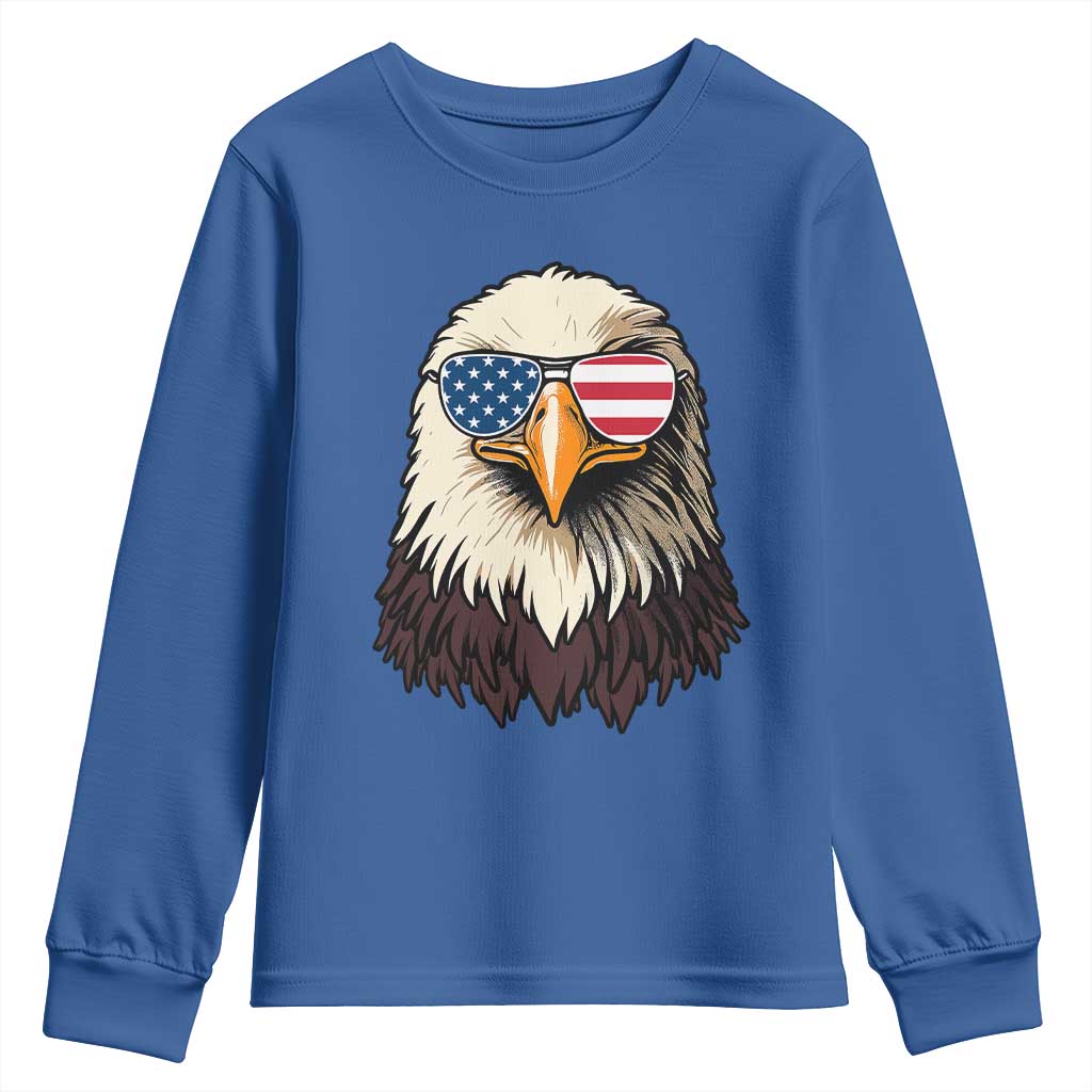 American Flag Patriotic Eagle Youth Sweatshirt 4th of July - Wonder Print Shop