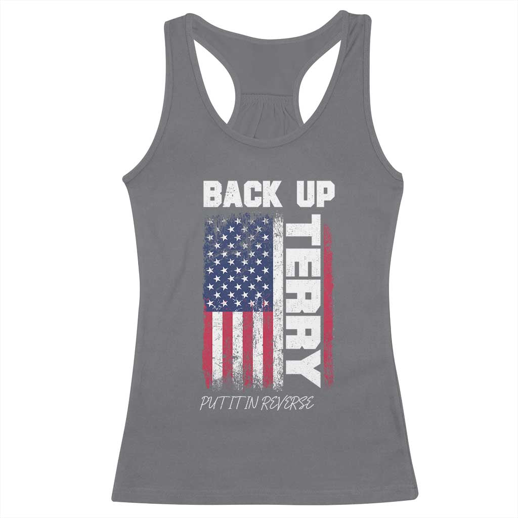 Back It Up Terry Put It In Reverse Racerback Tank Top Funny 4th of July Patriotic American Flag - Wonder Print Shop