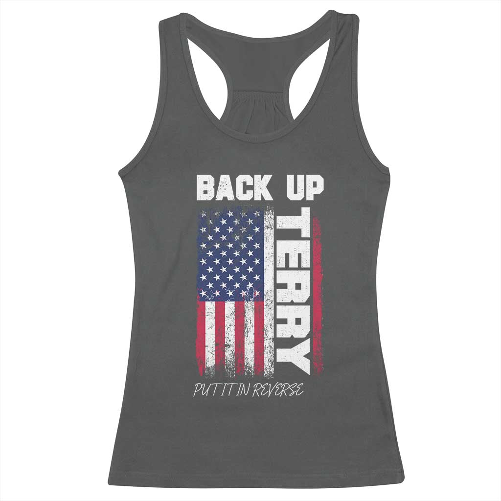 Back It Up Terry Put It In Reverse Racerback Tank Top Funny 4th of July Patriotic American Flag - Wonder Print Shop