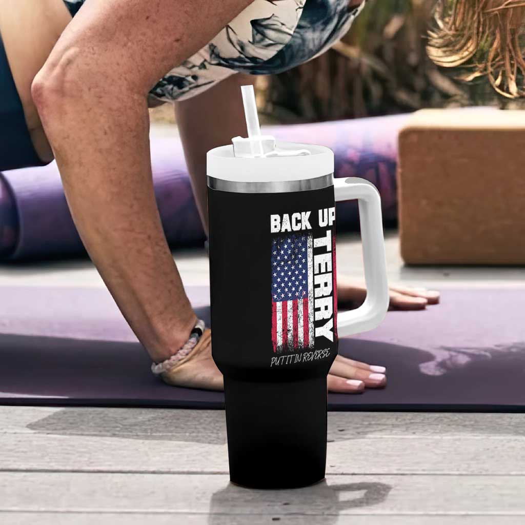 Back It Up Terry Put It In Reverse Tumbler With Handle Funny 4th of July Patriotic American Flag - Wonder Print Shop