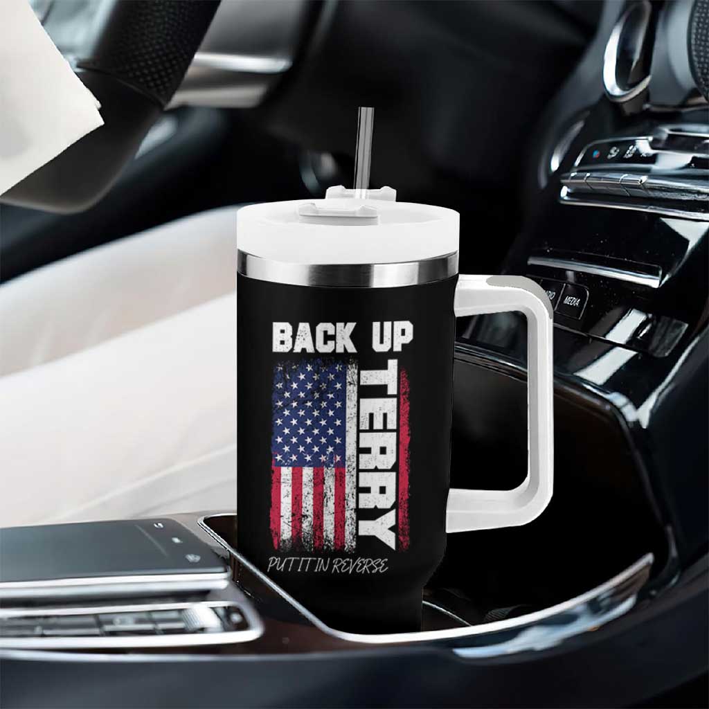 Back It Up Terry Put It In Reverse Tumbler With Handle Funny 4th of July Patriotic American Flag - Wonder Print Shop