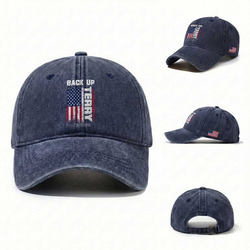 Back It Up Terry Put It In Reverse Washed Cotton Baseball Cap Funny 4th of July Patriotic American Flag