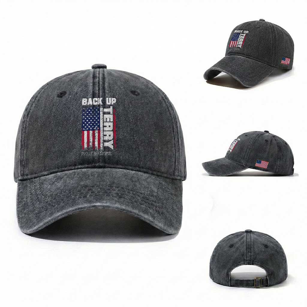 Back It Up Terry Put It In Reverse Washed Cotton Baseball Cap Funny 4th of July Patriotic American Flag
