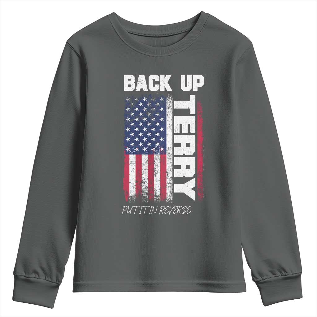 Back It Up Terry Put It In Reverse Youth Sweatshirt Funny 4th of July Patriotic American Flag - Wonder Print Shop