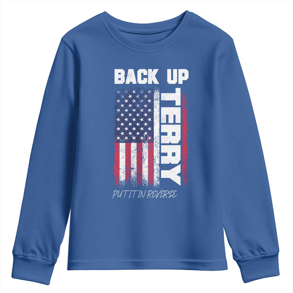 Back It Up Terry Put It In Reverse Youth Sweatshirt Funny 4th of July Patriotic American Flag - Wonder Print Shop