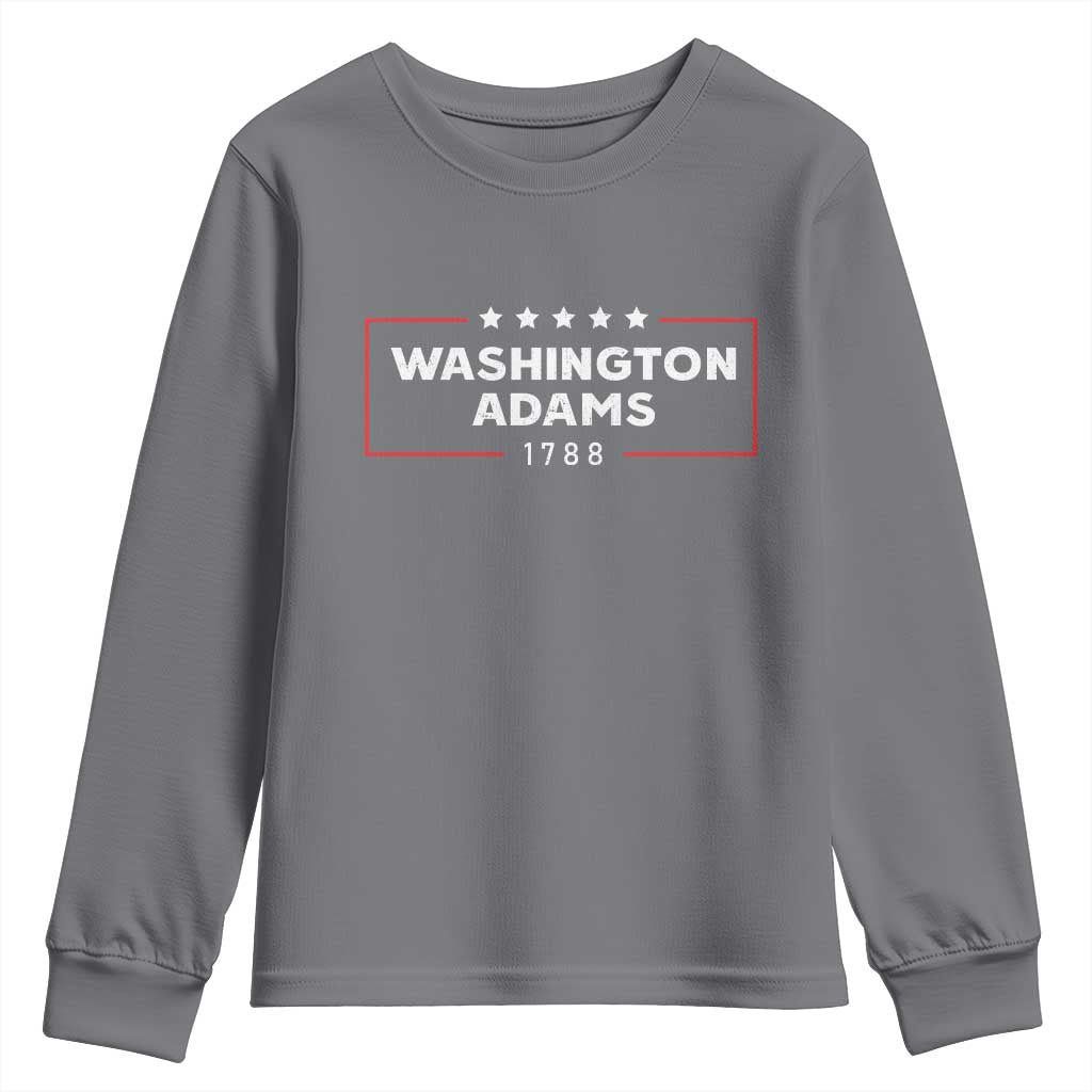 4th July George Washington 1788 Youth Sweatshirt Retro President Campaign - Wonder Print Shop