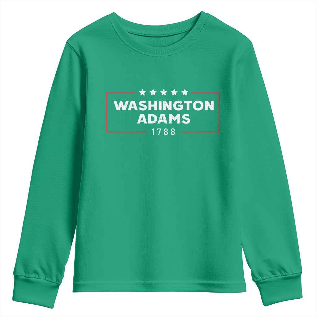 4th July George Washington 1788 Youth Sweatshirt Retro President Campaign - Wonder Print Shop