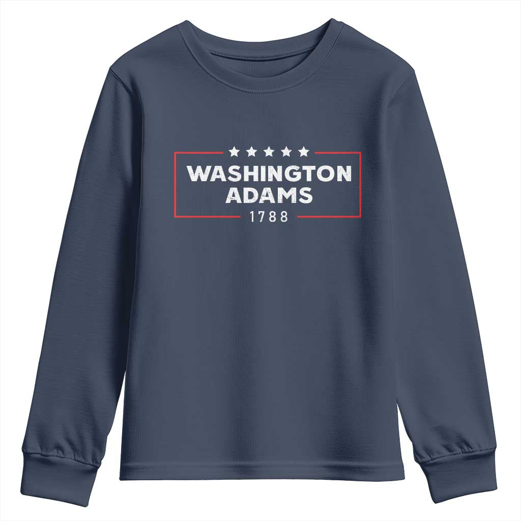 4th July George Washington 1788 Youth Sweatshirt Retro President Campaign - Wonder Print Shop