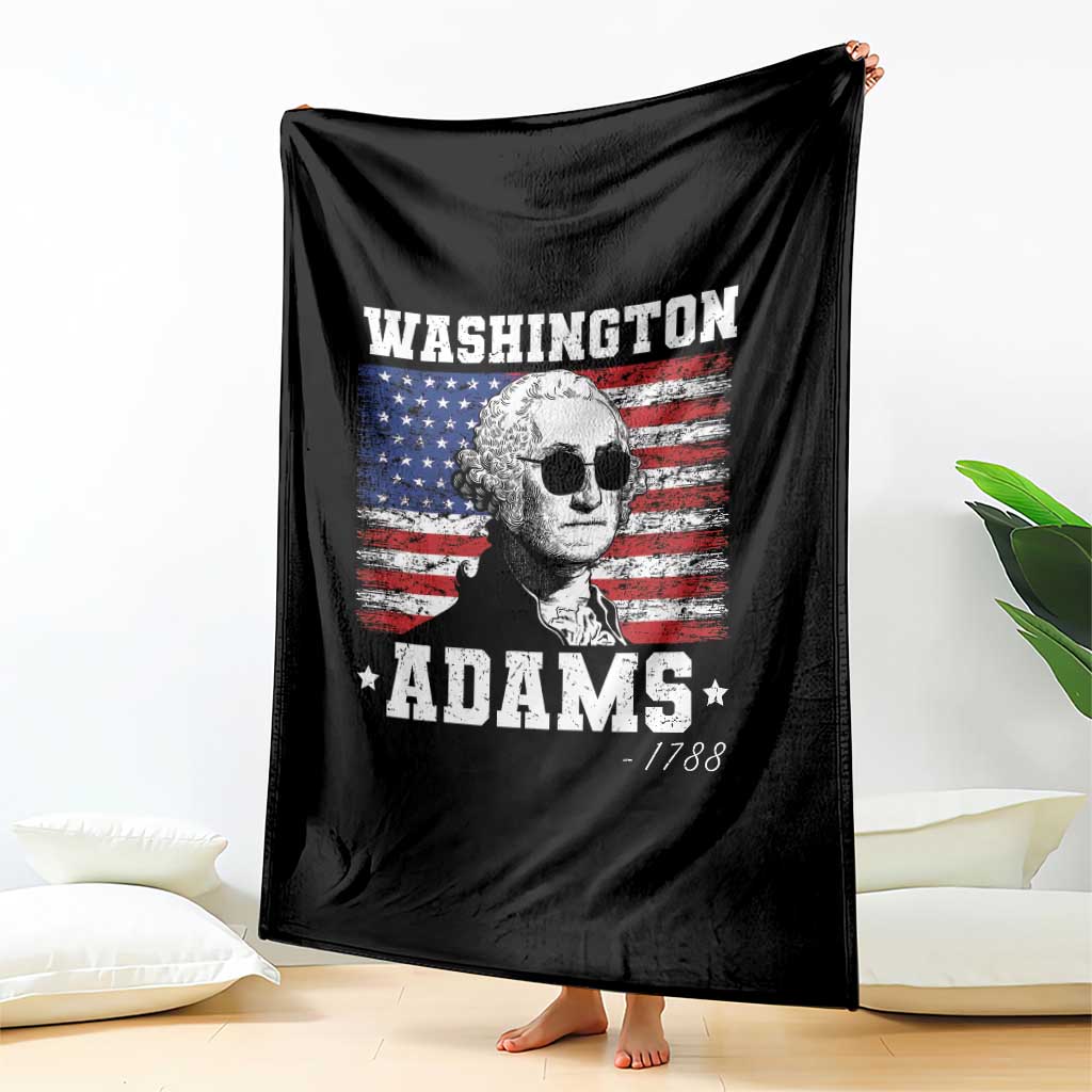 George Washington 1788 Throw Blanket Funny 4th of July Retro President Campaign USA Flag - Wonder Print Shop
