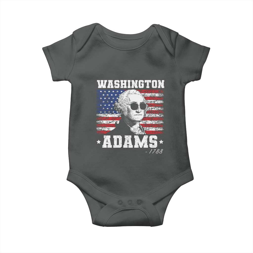 George Washington 1788 Baby Onesie Funny 4th of July Retro President Campaign USA Flag - Wonder Print Shop