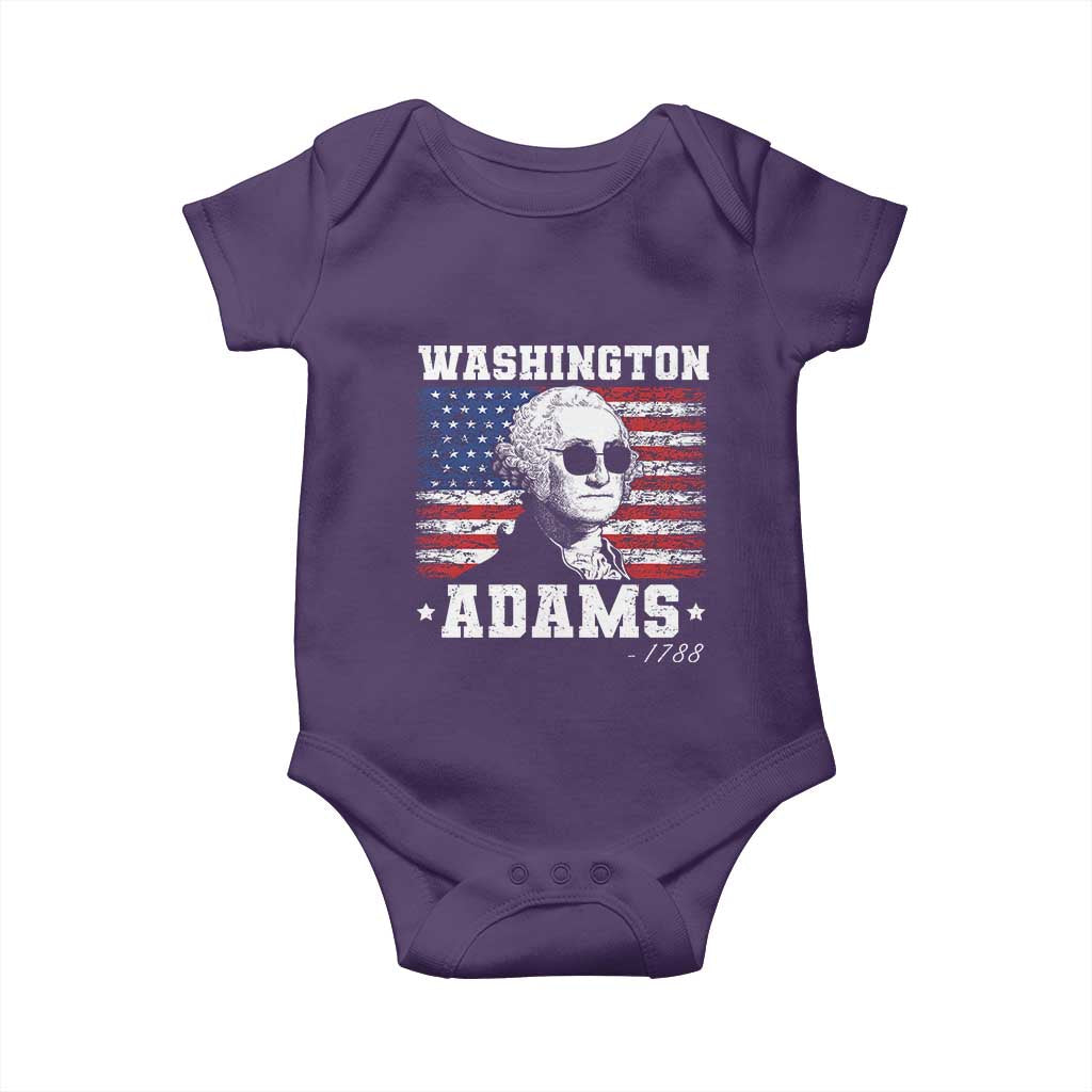 George Washington 1788 Baby Onesie Funny 4th of July Retro President Campaign USA Flag - Wonder Print Shop