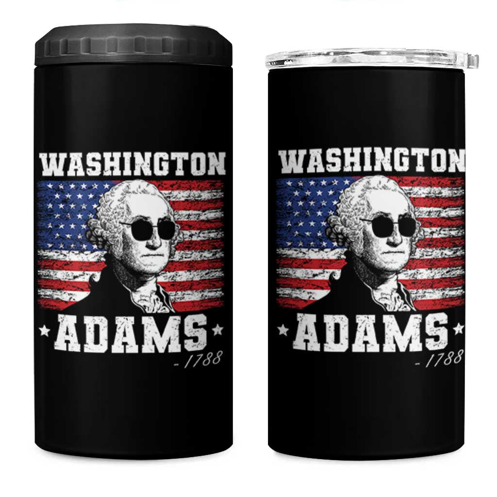 George Washington 1788 4 in 1 Can Cooler Tumbler Funny 4th of July Retro President Campaign USA Flag - Wonder Print Shop