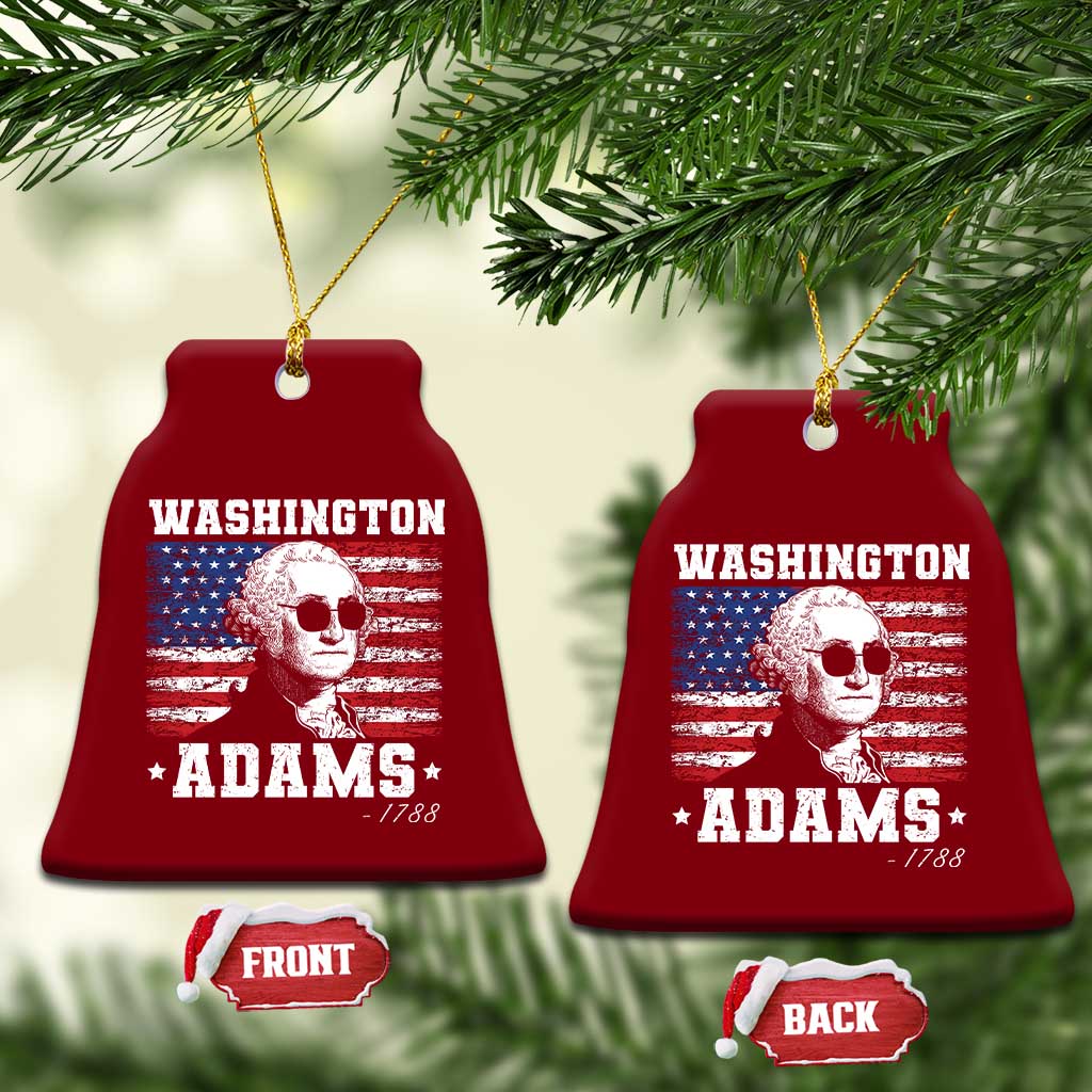George Washington 1788 Ceramic Ornament Funny 4th of July Retro President Campaign USA Flag - Wonder Print Shop