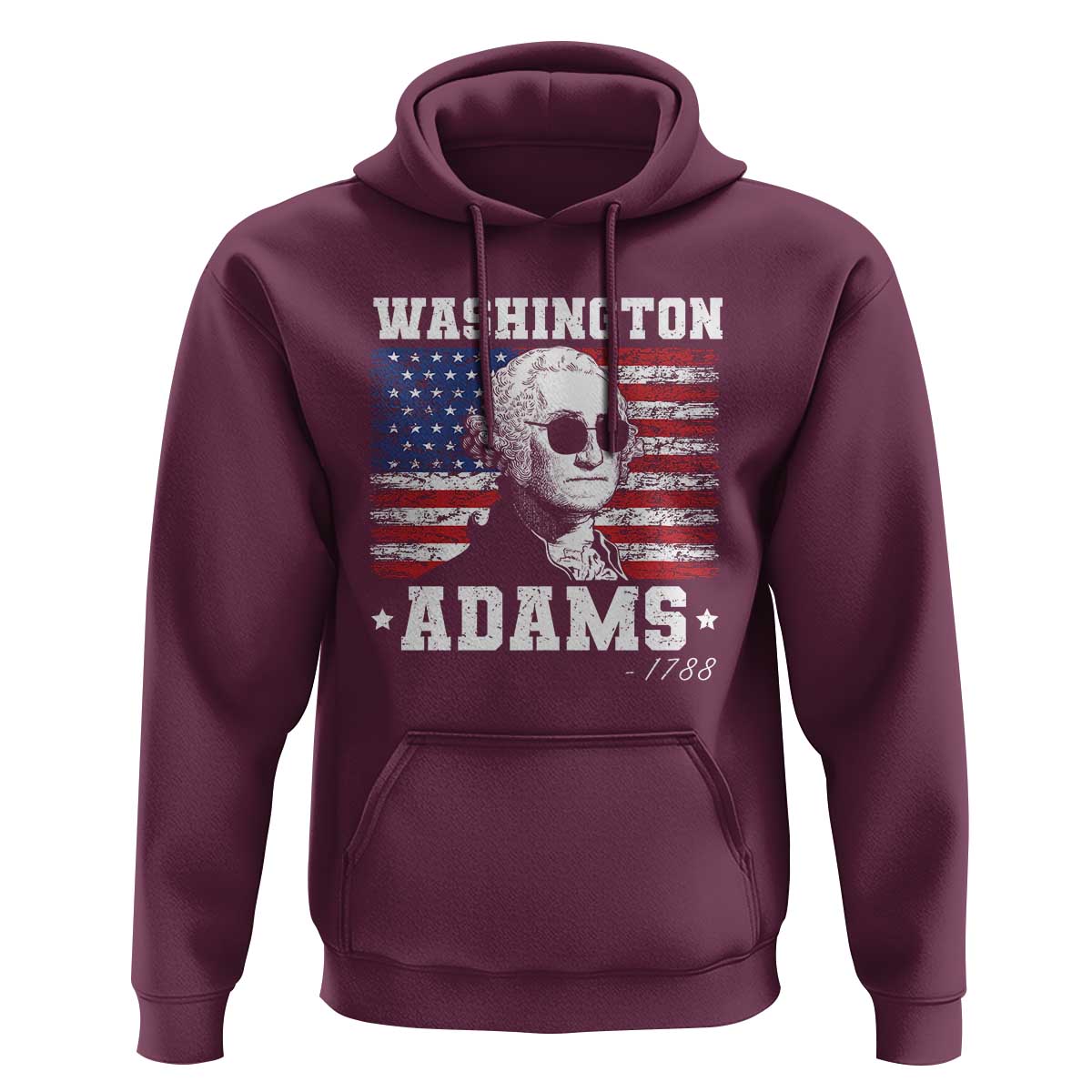 George Washington 1788 Hoodie Funny 4th of July Retro President Campaign USA Flag - Wonder Print Shop