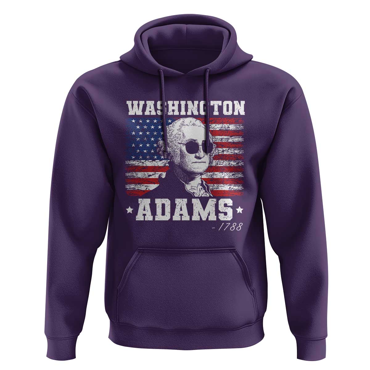 George Washington 1788 Hoodie Funny 4th of July Retro President Campaign USA Flag - Wonder Print Shop