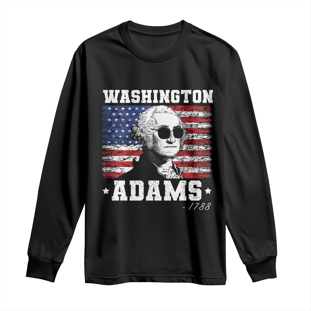 George Washington 1788 Long Sleeve Shirt Funny 4th of July Retro President Campaign USA Flag - Wonder Print Shop
