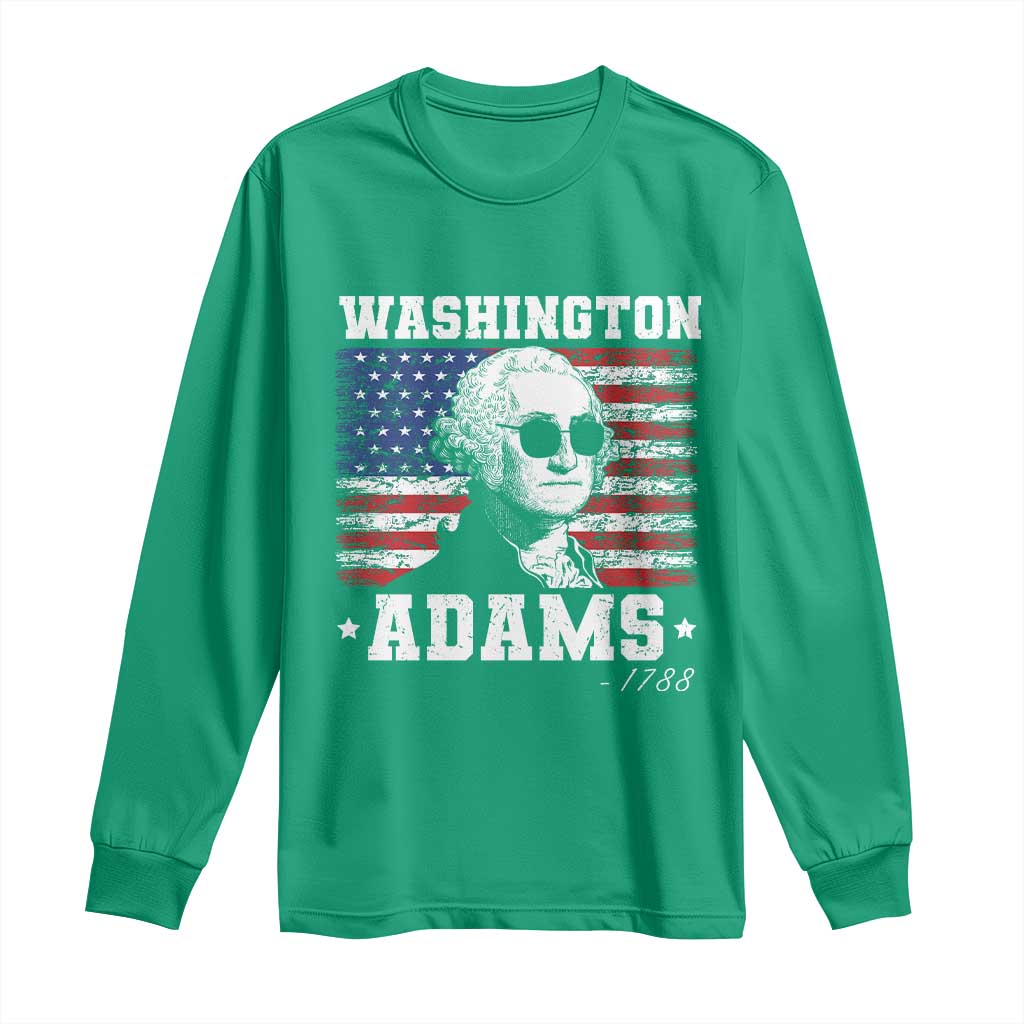 George Washington 1788 Long Sleeve Shirt Funny 4th of July Retro President Campaign USA Flag - Wonder Print Shop