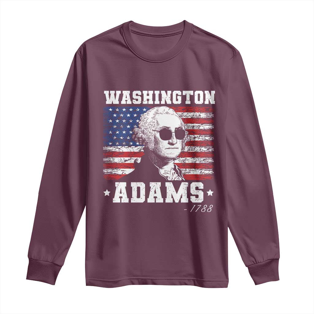 George Washington 1788 Long Sleeve Shirt Funny 4th of July Retro President Campaign USA Flag - Wonder Print Shop