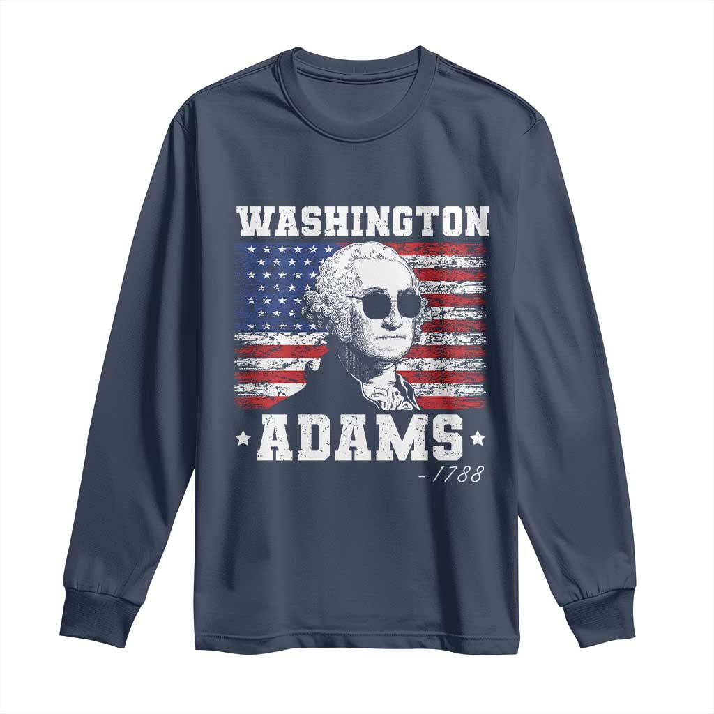 George Washington 1788 Long Sleeve Shirt Funny 4th of July Retro President Campaign USA Flag - Wonder Print Shop