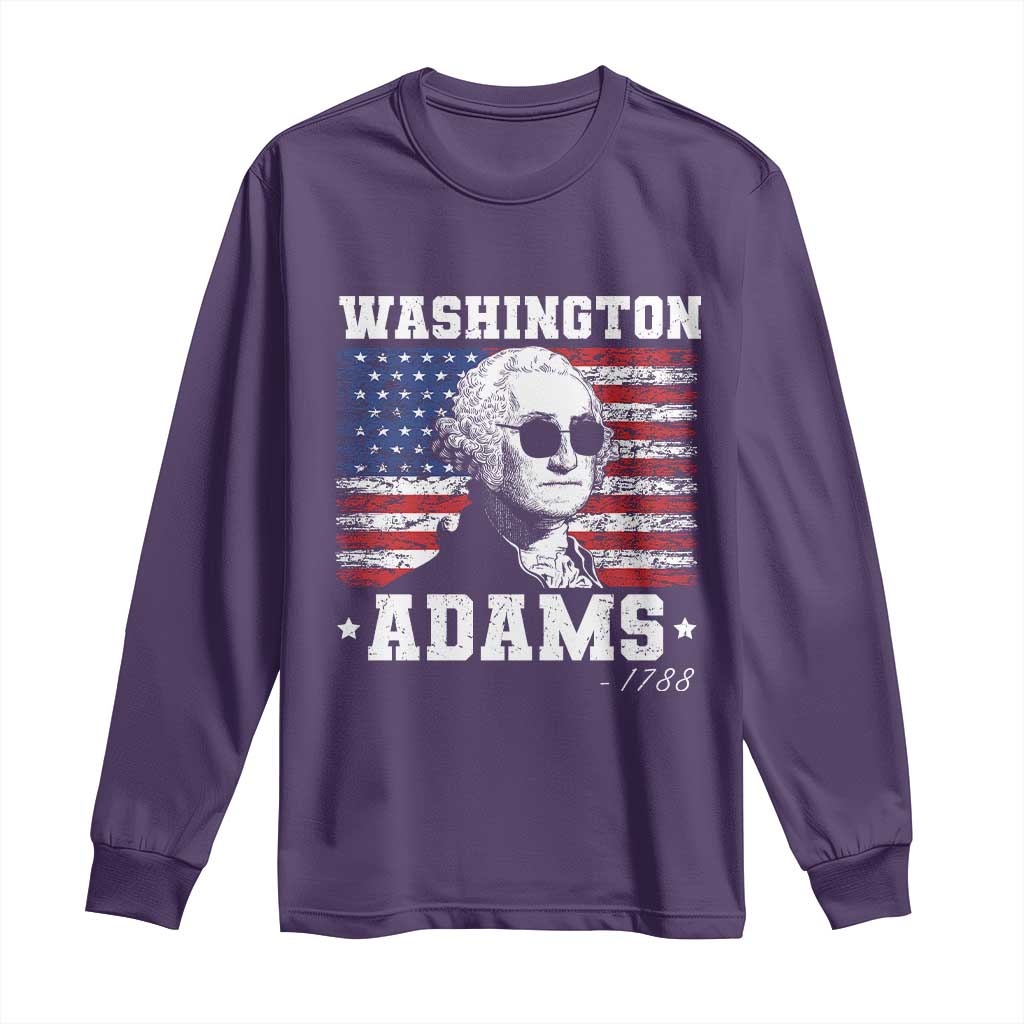George Washington 1788 Long Sleeve Shirt Funny 4th of July Retro President Campaign USA Flag - Wonder Print Shop
