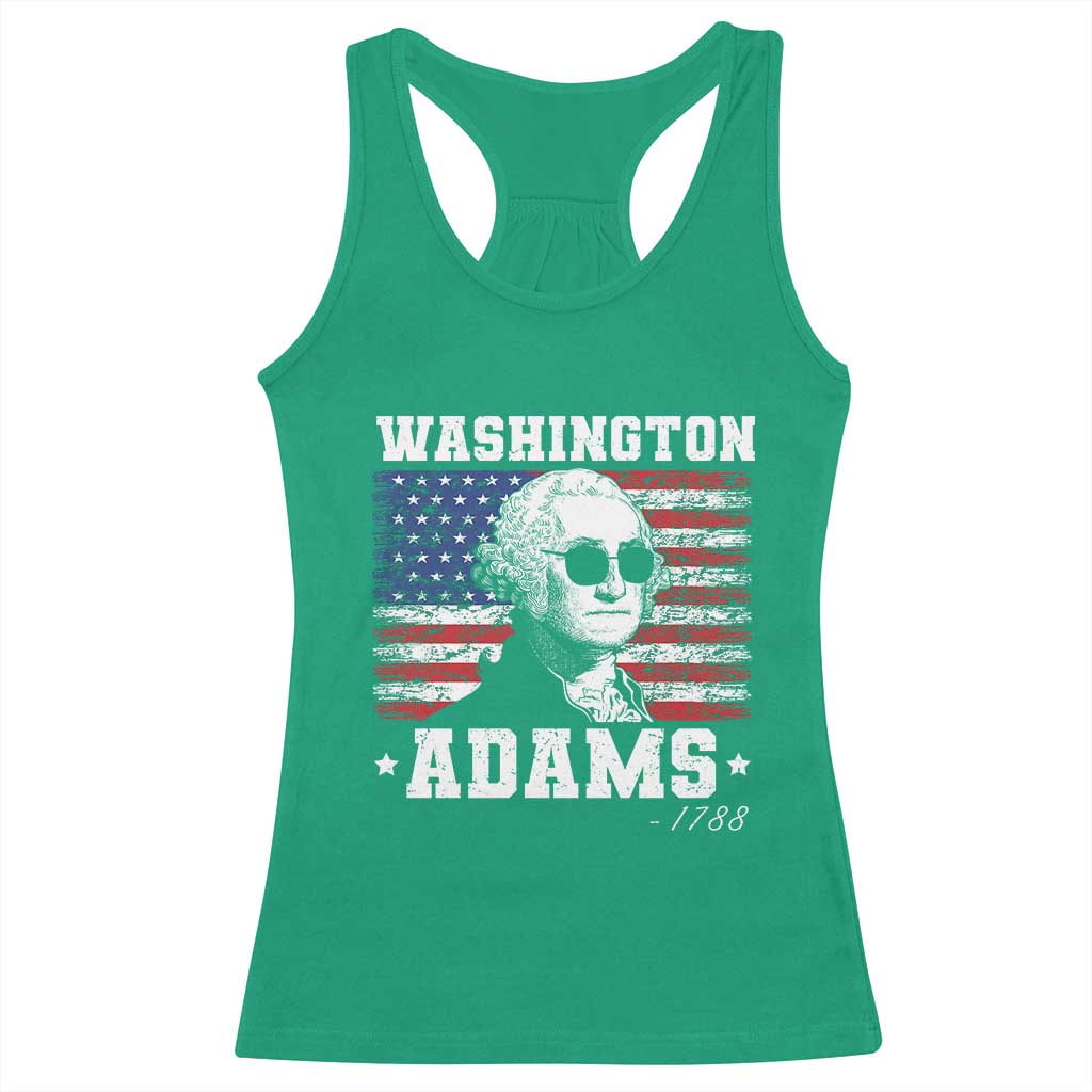 George Washington 1788 Racerback Tank Top Funny 4th of July Retro President Campaign USA Flag - Wonder Print Shop
