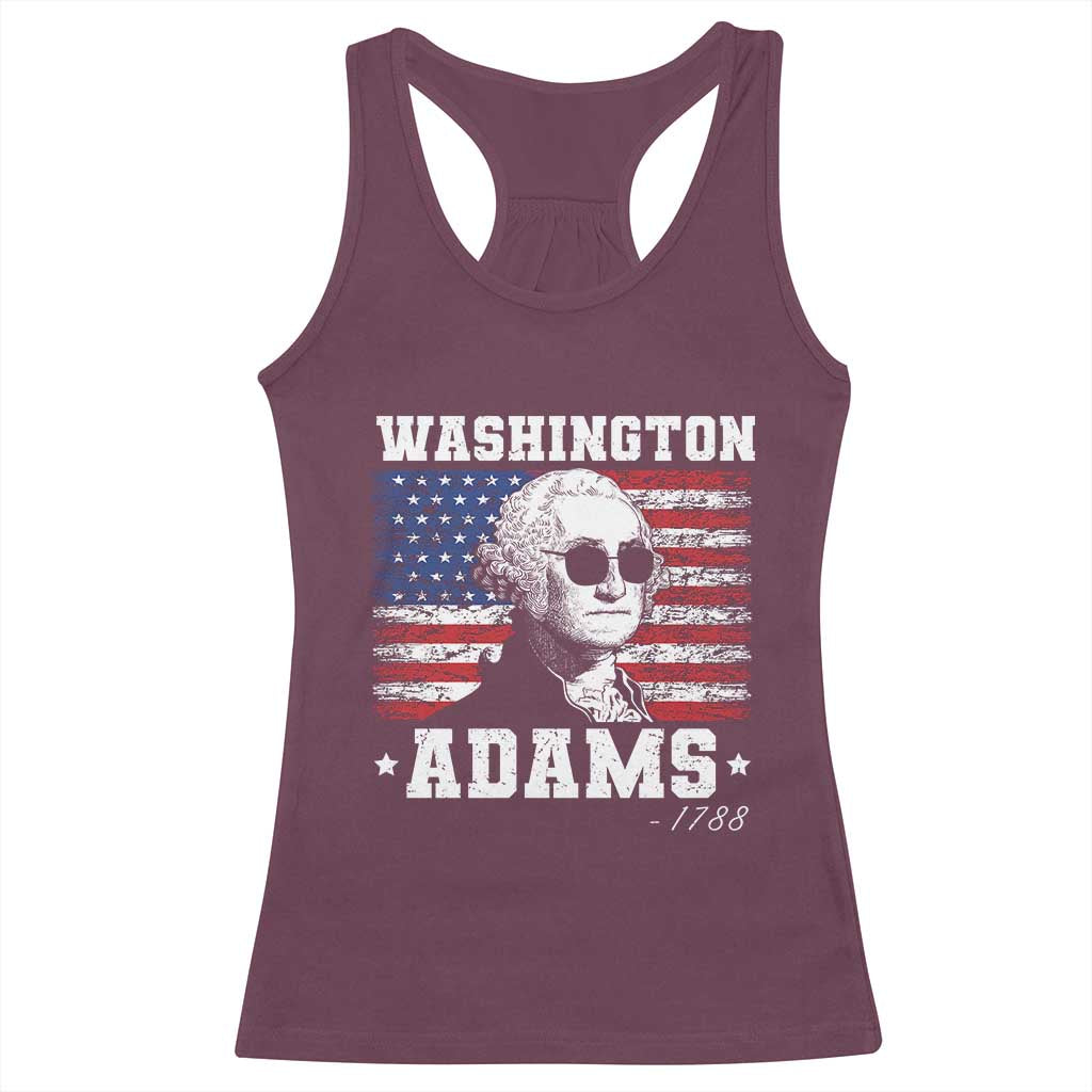 George Washington 1788 Racerback Tank Top Funny 4th of July Retro President Campaign USA Flag - Wonder Print Shop