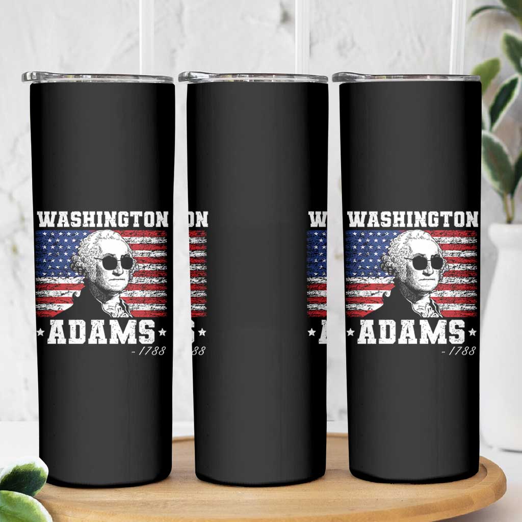 George Washington 1788 Skinny Tumbler Funny 4th of July Retro President Campaign USA Flag - Wonder Print Shop