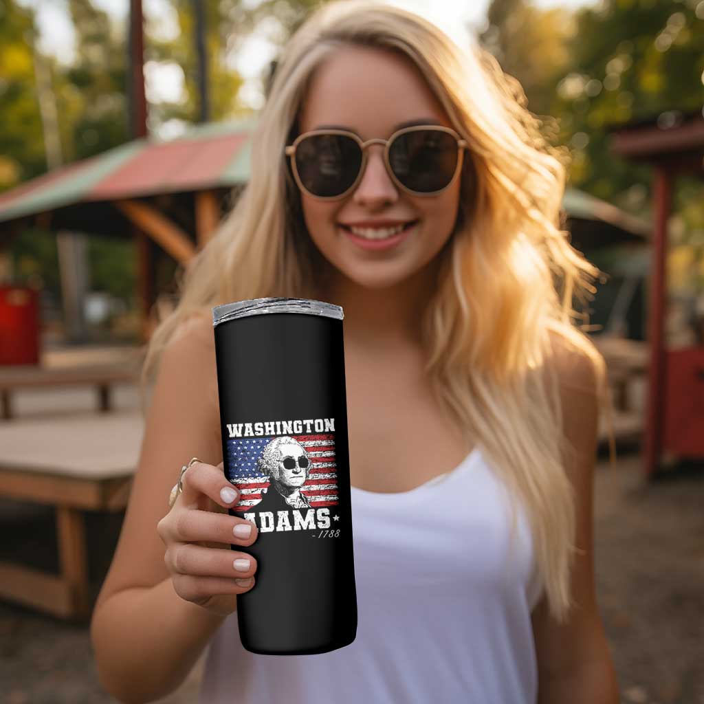 George Washington 1788 Skinny Tumbler Funny 4th of July Retro President Campaign USA Flag - Wonder Print Shop