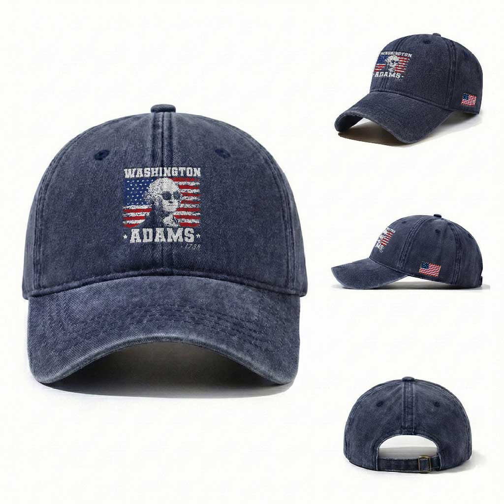 George Washington 1788 Washed Cotton Baseball Cap Funny 4th of July Retro President Campaign USA Flag