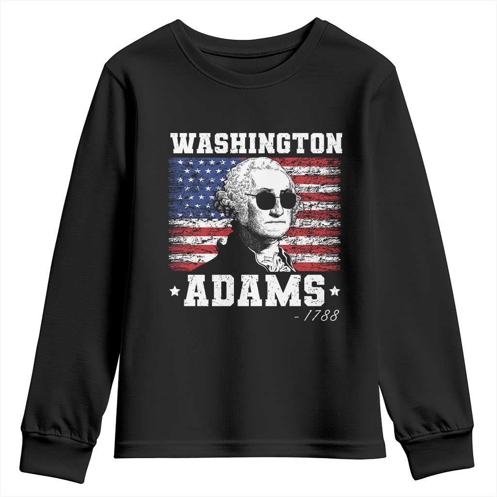 George Washington 1788 Youth Sweatshirt Funny 4th of July Retro President Campaign USA Flag - Wonder Print Shop