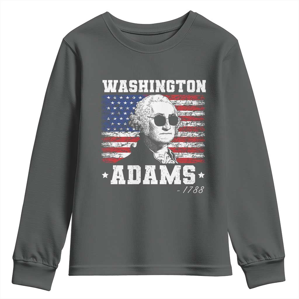 George Washington 1788 Youth Sweatshirt Funny 4th of July Retro President Campaign USA Flag - Wonder Print Shop