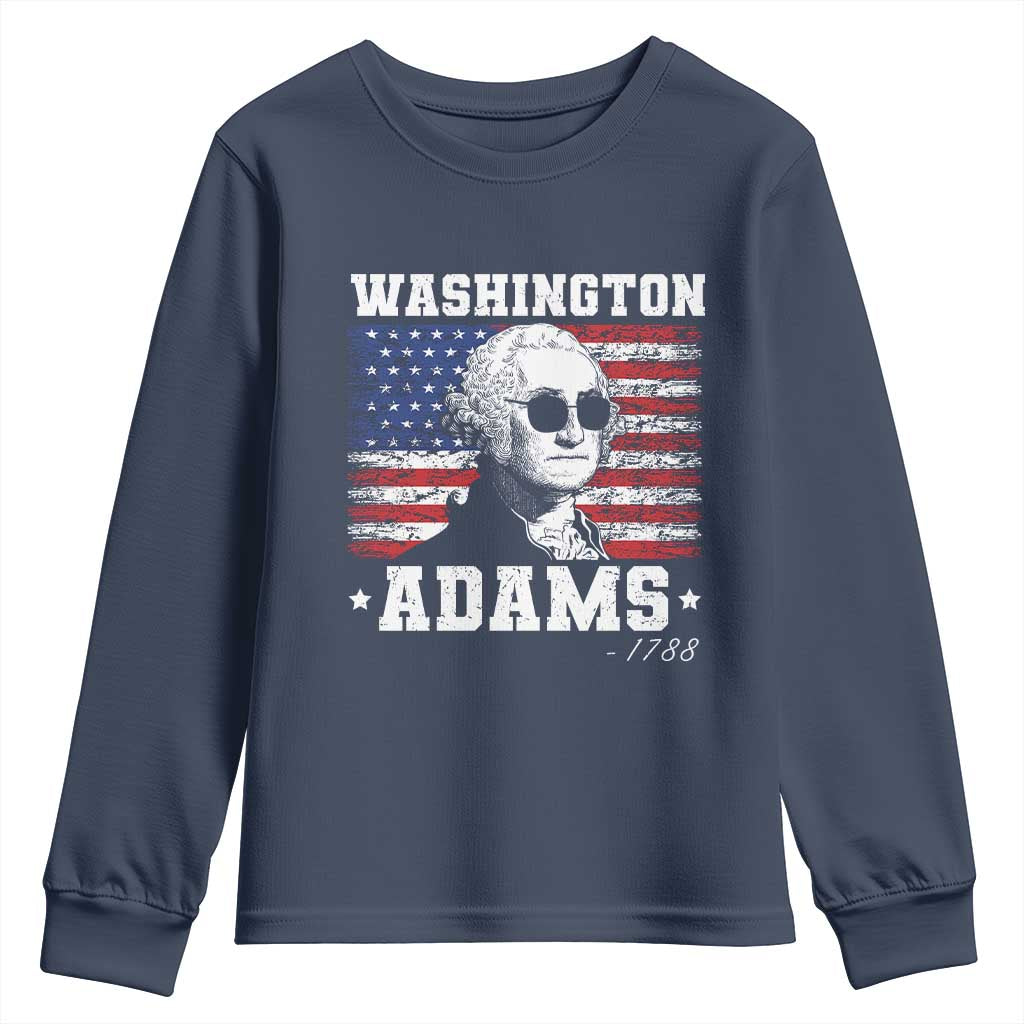George Washington 1788 Youth Sweatshirt Funny 4th of July Retro President Campaign USA Flag - Wonder Print Shop