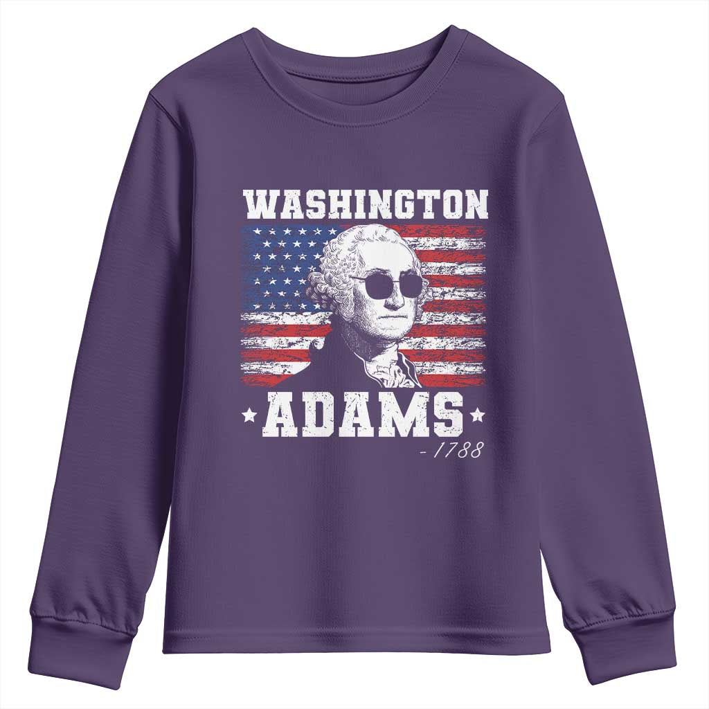 George Washington 1788 Youth Sweatshirt Funny 4th of July Retro President Campaign USA Flag - Wonder Print Shop