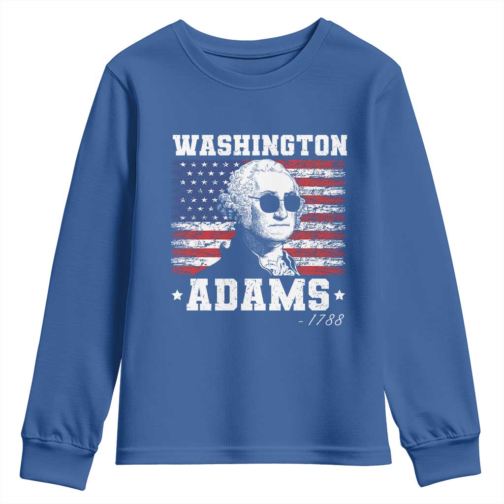 George Washington 1788 Youth Sweatshirt Funny 4th of July Retro President Campaign USA Flag - Wonder Print Shop